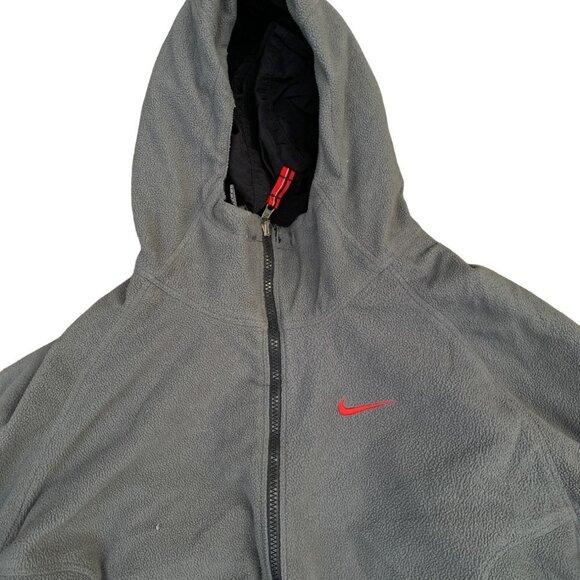 VINTAGE Nike Reversible Fleece Jacket Gray/Black XL - Picture 10 of 15